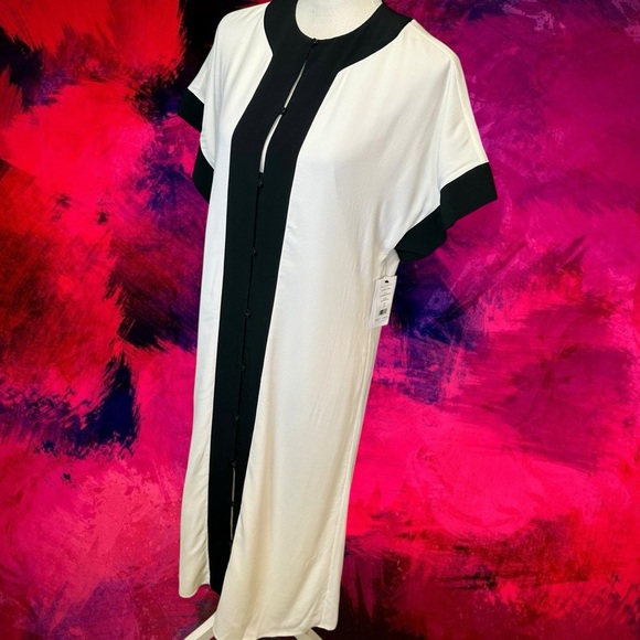 NWT Equipment Femme ‘Claudine’ Button-Up Dress in Ivory / Black Size Small - Picture 16 of 16